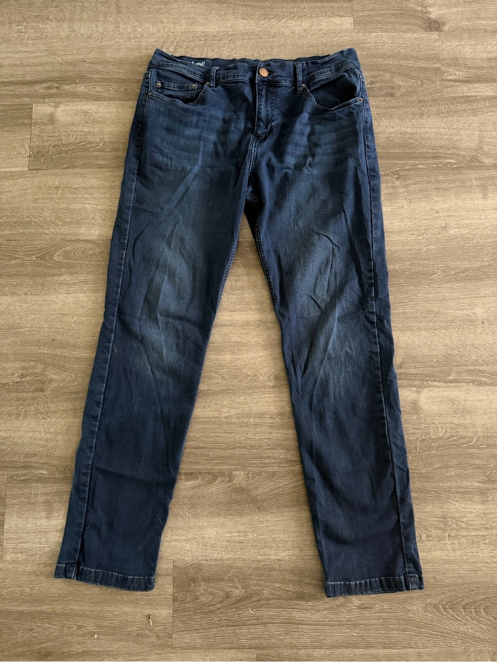 Men's Dark Blue Slim Straight Jeans